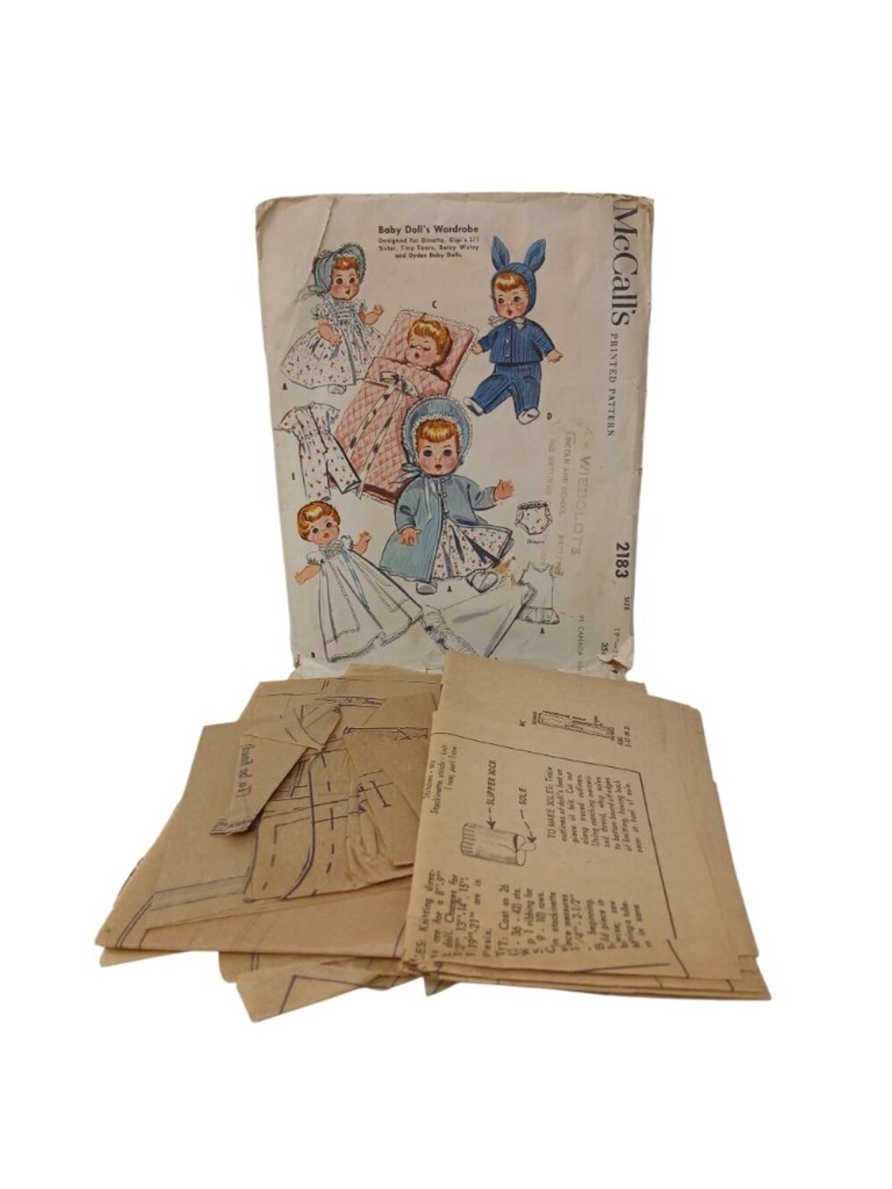 1958 McCalls 2183 Doll Pattern and Wardrobe for Betsy Wetsy Handmade Clothes #SB - Picture 3 of 16